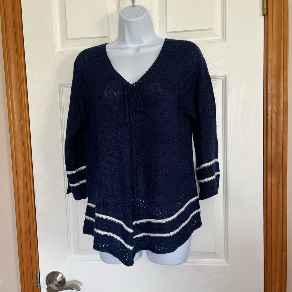 Hannah -Blouse/Top nautical, blue and white Style Size M 🌷LIKE NEW 🌷